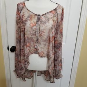 Millau Sheer High Low Floral Top.